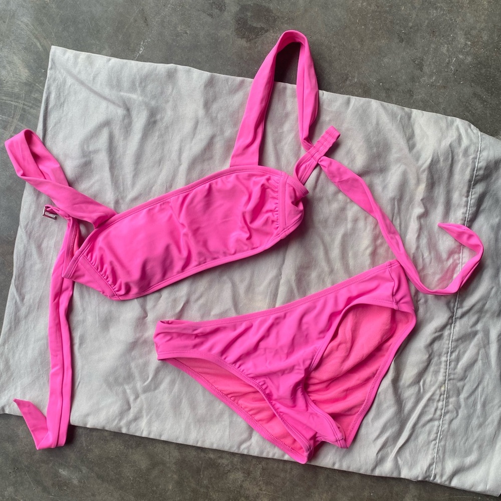 Pink bikini swimsuit